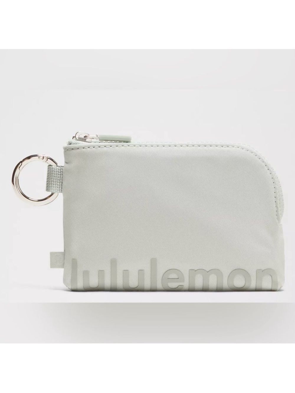 lululemon Pelican Jade Grey Clippable Card Pouch Wallet